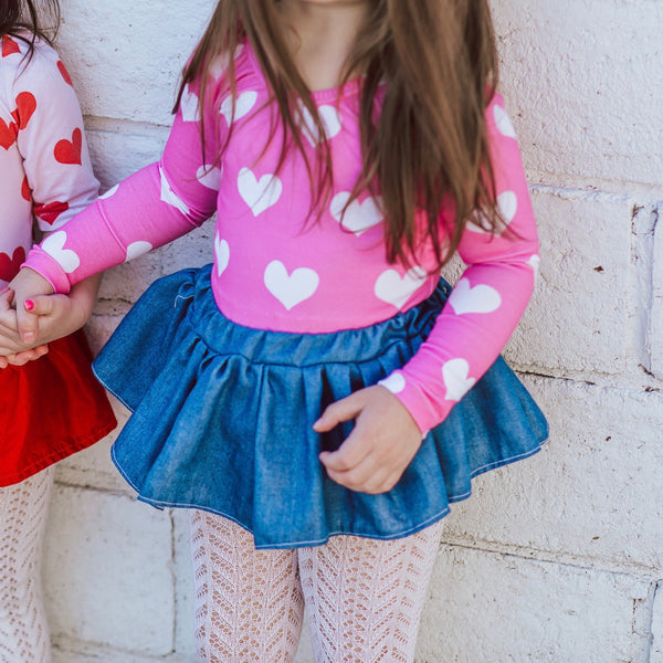 Pink White Heart Leotard