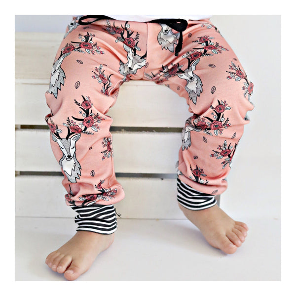 Boho Floral Deer Joggers