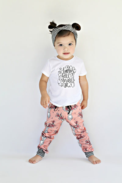 Boho Floral Deer Joggers
