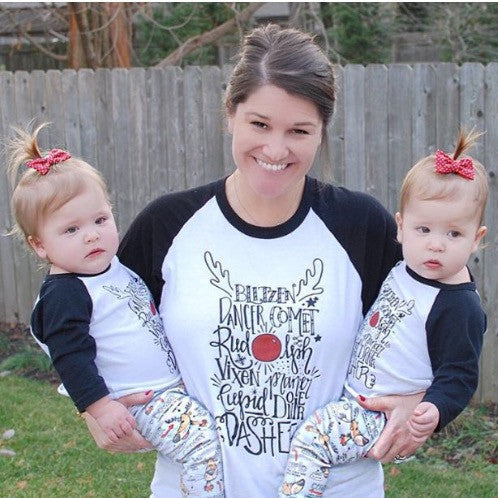 Infant - Youth Reindeer Names Holiday Tee