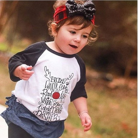 Infant - Youth Reindeer Names Holiday Tee