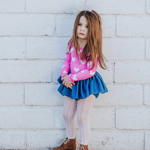 Pink White Heart Leotard