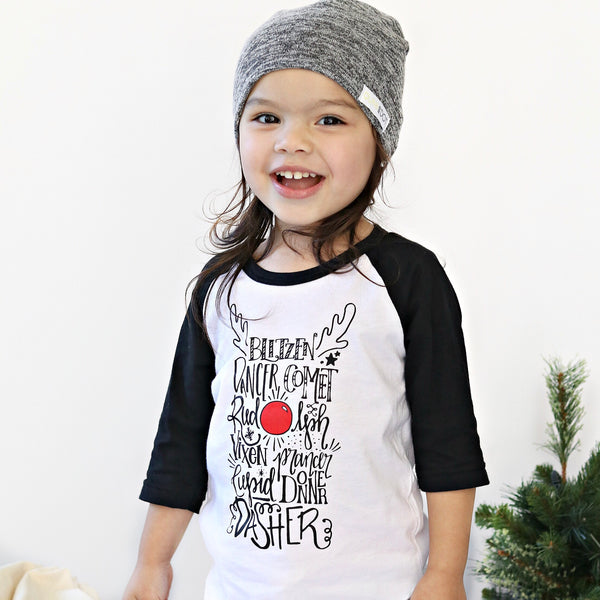 Infant - Youth Reindeer Names Holiday Tee