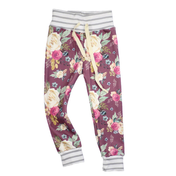 Mauve Floral Joggers