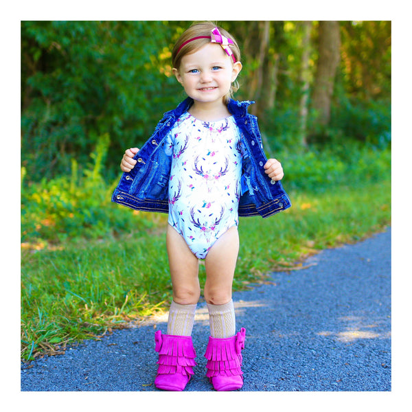 Boho Floral Skulls Leotard