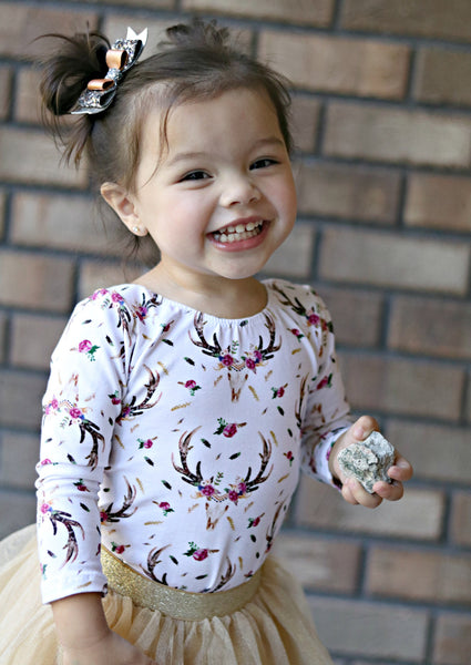 Boho Floral Skulls Leotard
