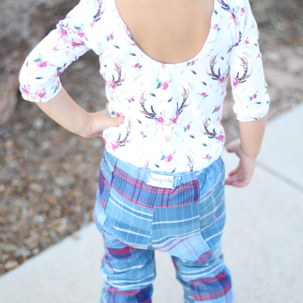 Boho Floral Skulls Leotard
